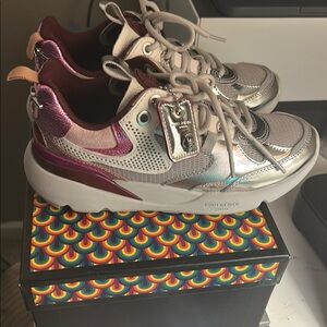 Kurt Geiger Silver and Purple Sneakers